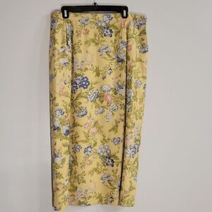 Vtg Vinci Clothiers  Linen Blend Floral Skirt Size 18 Pockets Cottagecore USA